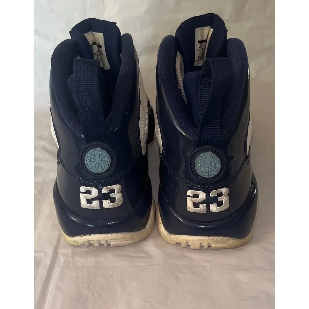 Nike Air Jordan 9 Retro GS UNC White Midnight Navy Youth 6.5Y 302359-145 Shoes